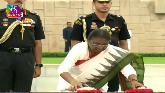President-elect Droupadi Murmu pays floral tributes at Raj Ghat