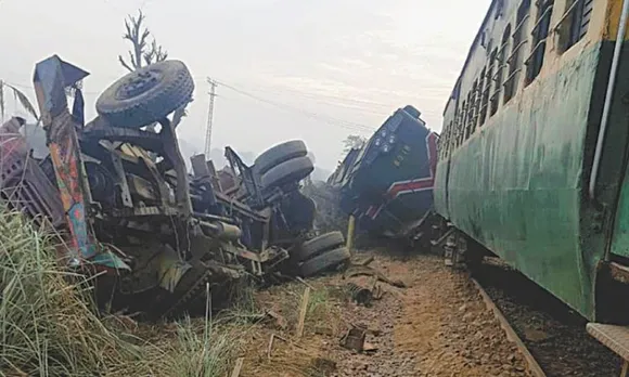 DMU train hits truck at railway crossing in Punjab's Hoshiarpur