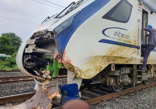 Damaged after hitting cattle, nose cone of Mumbai-Gandhinagar Vande Bharat train replaced