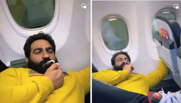 Video of bodybuilder smoking in SpiceJet flight surfaces online; Scindia says investigating