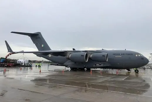C-17 Globemaster leaves for Romania carrying humanitarian aid to Ukraine