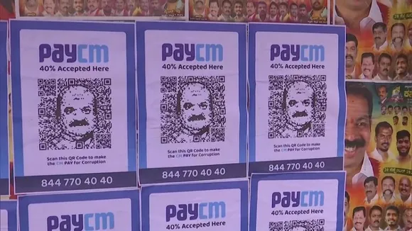 'PayCM' posters with Bommai's face surface in Bengaluru