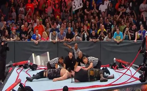 WWE RAW: When Big Show breaks the ring while trying to pin Braun Strowman (Watch here) 