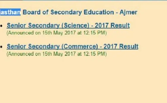 RBSE class 12th results 2017 ANNOUNCED for Science,Commerce and Arts stream; check your score card here