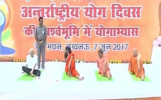 International Yoga Day preparations: UP CM Yogi Adityanath, Baba Ramdev perform Yoga in Lucknow