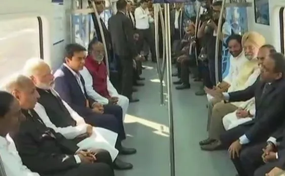 PM Modi flags off Hyderabad Metro Rail 