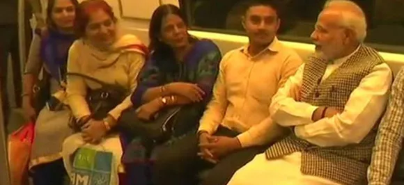 PM Modi commutes in Delhi Metro to attend Ambedkar memorial event