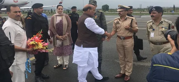 Rajnath Singh arrives in Jammu and Kashmir, held discussions with governor