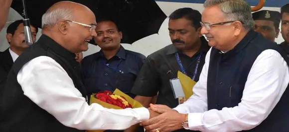 President Kovind arrives in Chhattisgarh on two-day visit, welcomed by CM Raman Singh