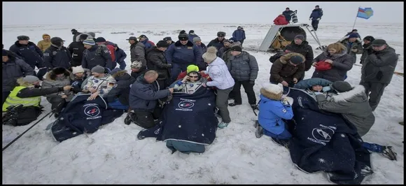 Russian, US and German astronauts land back on earth after six month stint