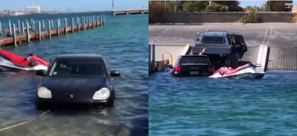 Porsche owner mercilessly TROLLED for driving car into the ocean