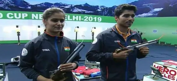 Saurabh Chaudhary, Manu Bhaker claim gold medal in 10m air pistol of ISSF World Cup