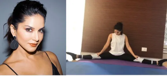 Sunny Leone wails with pain after perfecting a full split at gym