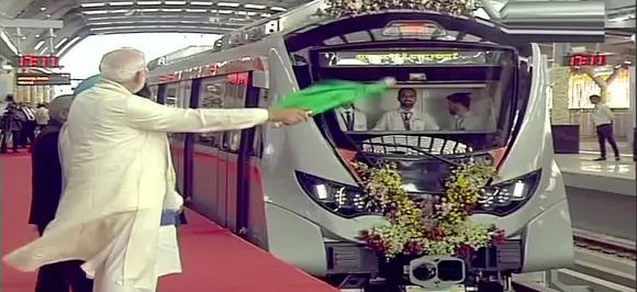 PM Modi flags off and inaugurates extension to Metro Rail projects in Ahmedabad