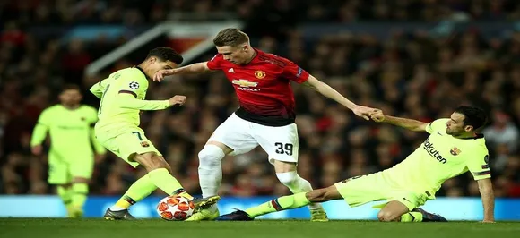 Manchester United concede own goal in UEFA Champions League clash against Barcelona