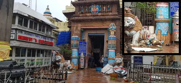 Idol at entrance of Puri's Jagannath temple damaged by Cyclone Fani