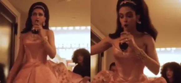 Deepika Padukone trips on her dress while sipping wine in hotel lobby, watch VIDEO