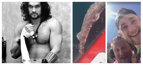 Aquaman Jason Momoa throws his trident at fishermen who cut off sharkâ€™s tail for fun 