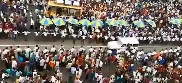 Watch video: Human corridor during Puri Rath Yatra allows free ambulance movement