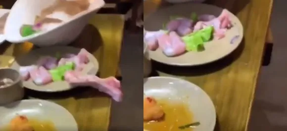 This bizarre video of raw chicken jumping off a plate will leave you terrified, watch here