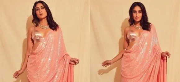 Kareena Kapoor Khan slays in pink sequined saree and bralette, check out her sizzling PHOTOS 