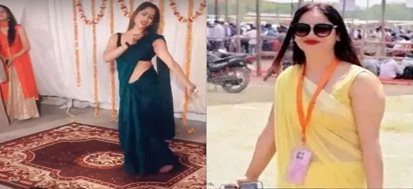 Remember poll officer in yellow saree? She is setting internet on fire with her 'teri aakhya ka yo kajal' dance