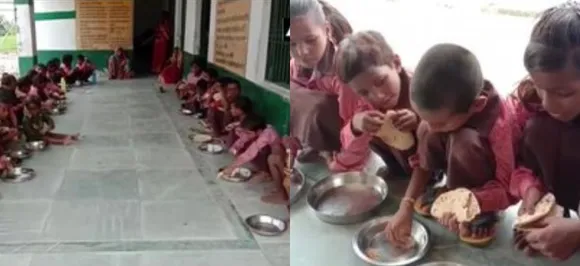 In UP's Mirzapur, students given roti and salt under 'nutritious' midday meal scheme