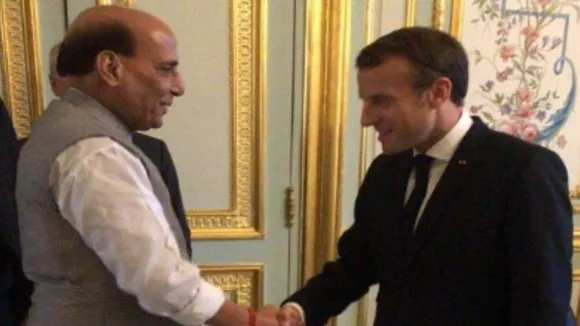 Rajnath Singh Meets French President Emmanuel Macron, To Receive First Rafale Today