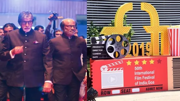 50th Year Of IFFI Starts With Amitabh Bachchan And Rajinikanth Lightning The Lamp