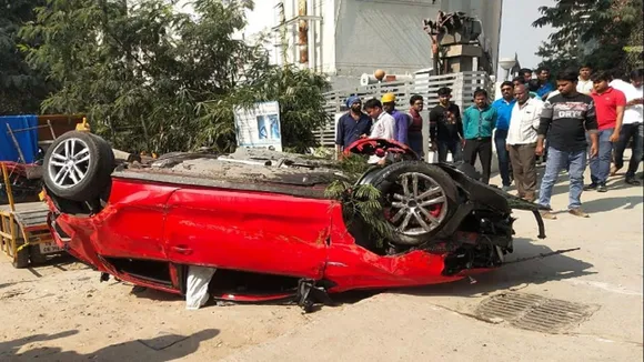 Horrifying Video: Car Skids Off Hyderabad Flyover, Lands On Pedestrian, 1 Killed, 6 Injured