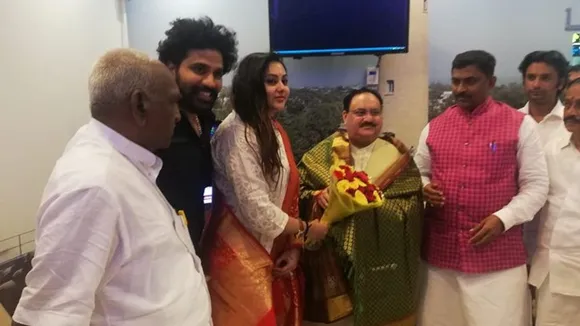 Tamil Actress Namitha Joins BJP In Presence Of Party Working President JP Nadda