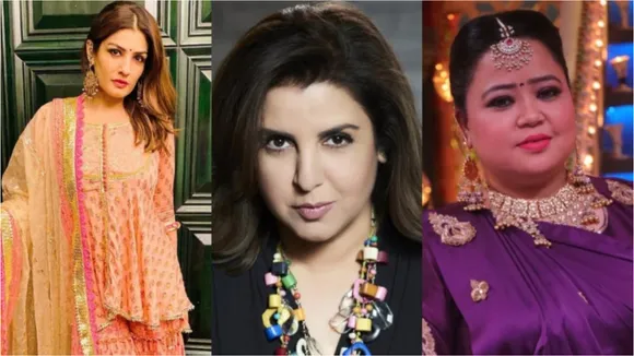 Raveena Tandon, Farah Khan and Bharti Singh