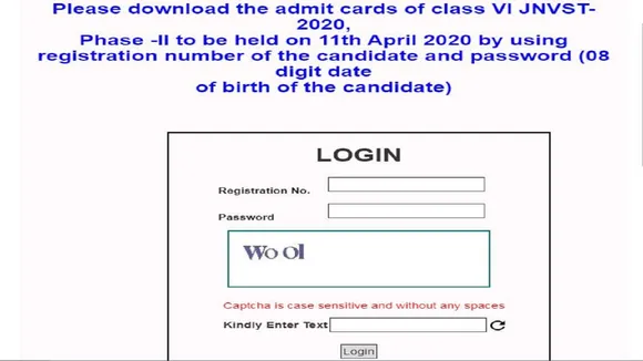 navodaya class 6 admit card