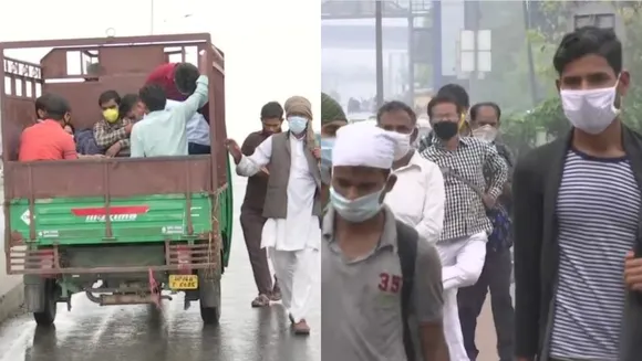 Mass exodus migrant labours Delhi