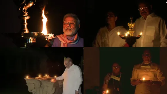 In Pics: From PM Modi To Amit Shah, Ministers Lit Lamps To Mark Indiaâ€™s Fight Against Coronavirus