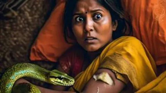 Snake bite woman