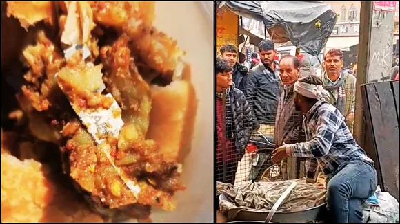 blade seen inside the samosa in tonk rajasthan