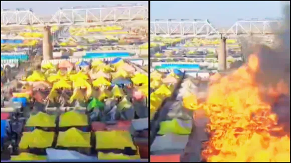 mahakumbh fire broke out prayagraj viral vido