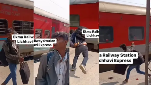 stone attack on train viral video social media