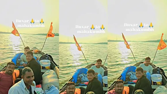 Devotees reach Prayagraj from Buxar by boat