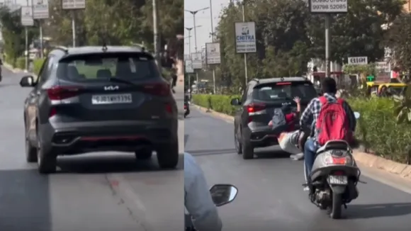 viral video car scooty accident video