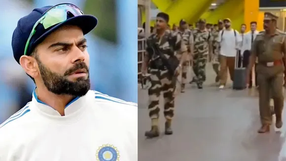 Virat Kohli reaches Chennai in heavy security to play test against Bangladesh watch video  