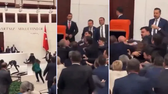 Turkey Parliament Fighting