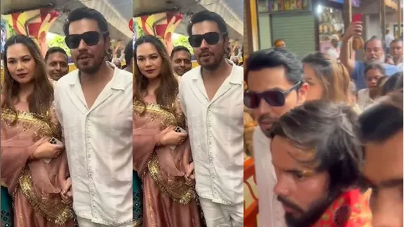 Randeep Hooda and Lin Laishram Lalbaugcha Raja