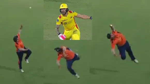 MLC 2024 Corey Anderson takes impossible catch with opposite hand while flying Faf du Plessis kept watching 