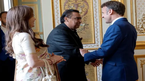 Nita Mukesh Ambani Emmanuel Macron meet