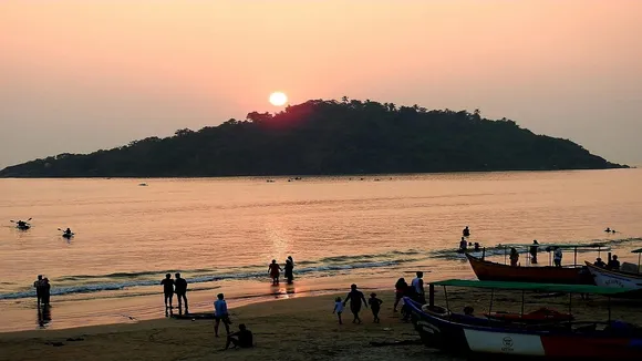 Palolem Beach on Christmas in South Goa