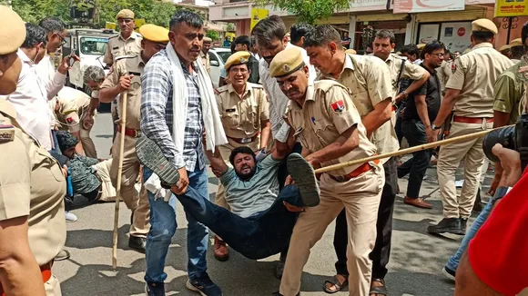 Protest Againt Congress in Jaipur