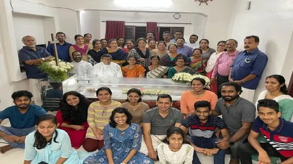 Smiling Picture Of Family Members On Death Of Old Grandmother