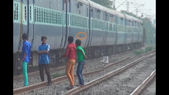 train stone pelting